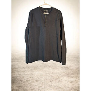 Men's EXPRESS Black Long Sleeve Henley Tee L